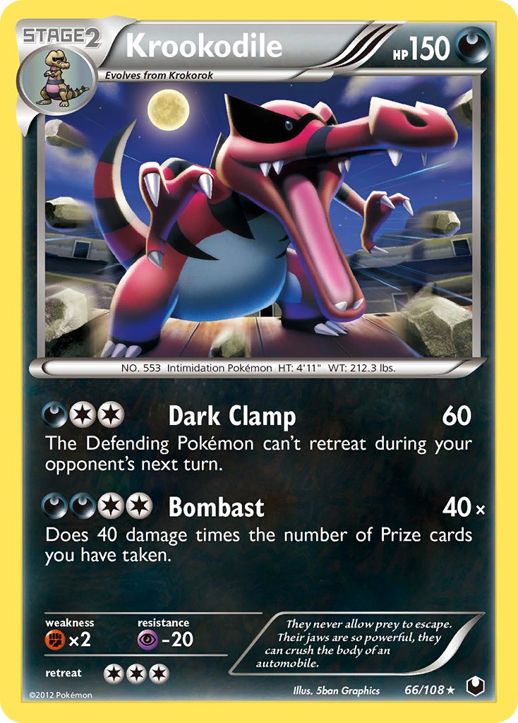 Krookodile (66/108) (Theme Deck Exclusive) [Black & White: Dark Explorers] | Dragon's Lair Comics and Fantasy Houston TX
