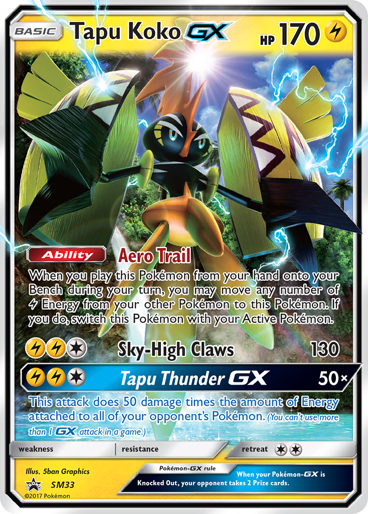 Tapu Koko GX (SM33) [Sun & Moon: Black Star Promos] | Dragon's Lair Comics and Fantasy Houston TX