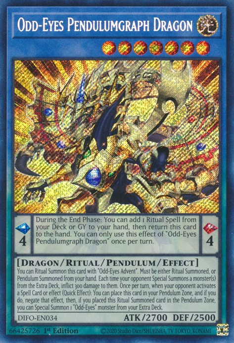 Odd-Eyes Pendulumgraph Dragon [DIFO-EN034] Secret Rare | Dragon's Lair Comics and Fantasy Houston TX