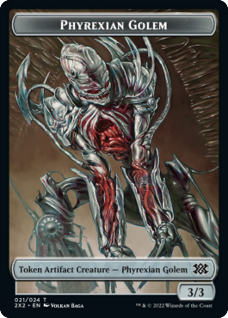 Saproling // Phyrexian Golem Double-Sided Token [Double Masters 2022 Tokens] | Dragon's Lair Comics and Fantasy Houston TX