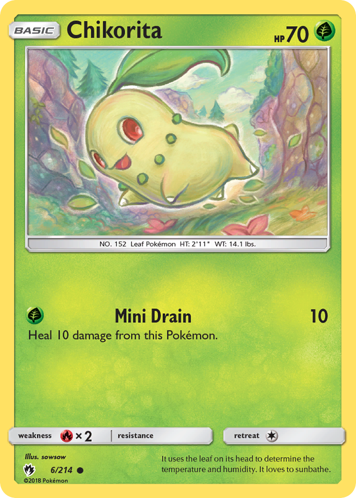 Chikorita (6/214) [Sun & Moon: Lost Thunder] | Dragon's Lair Comics and Fantasy Houston TX