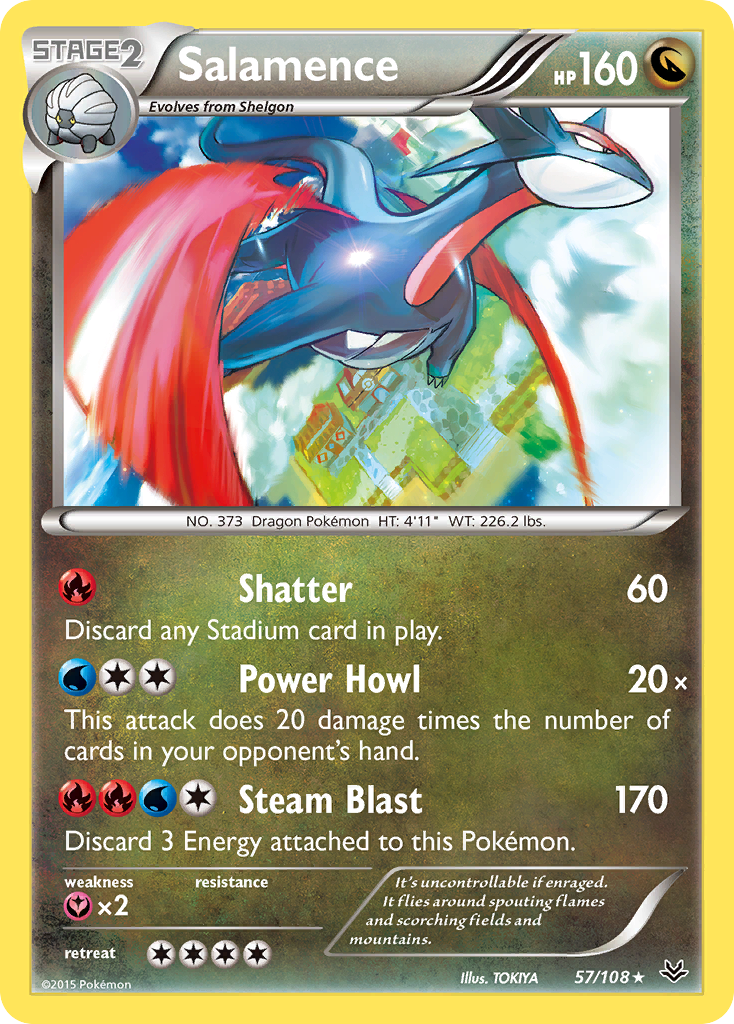 Salamence (57/108) [XY: Roaring Skies] | Dragon's Lair Comics and Fantasy Houston TX