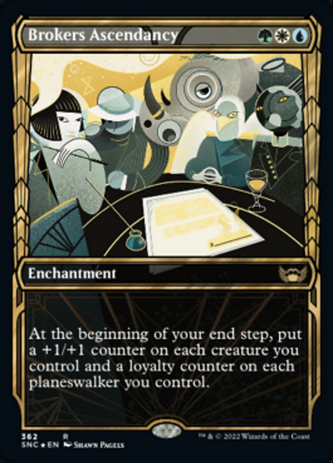 Brokers Ascendancy (Showcase Golden Age Gilded Foil) [Streets of New Capenna] | Dragon's Lair Comics and Fantasy Houston TX