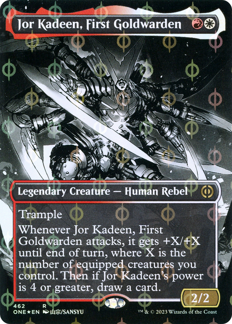 Jor Kadeen, First Goldwarden (Borderless Manga Step-and-Compleat Foil) [Phyrexia: All Will Be One] | Dragon's Lair Comics and Fantasy Houston TX