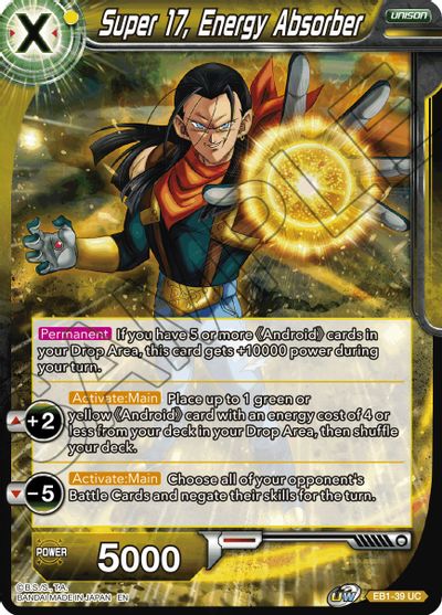Super 17, Energy Absorber (EB1-039) [Battle Evolution Booster] | Dragon's Lair Comics and Fantasy Houston TX
