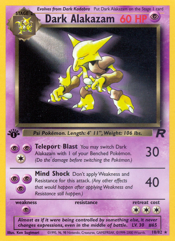Dark Alakazam (18/82) [Team Rocket 1st Edition] | Dragon's Lair Comics and Fantasy Houston TX