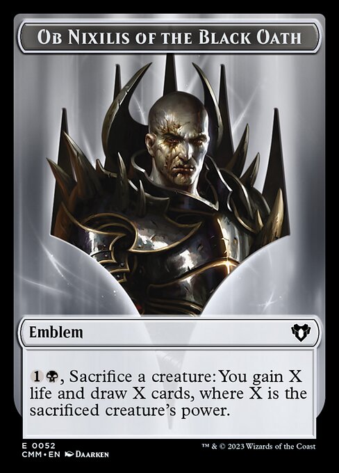 Eldrazi Spawn // Emblem - Ob Nixilis of the Black Oath Double-Sided Token [Commander Masters Tokens] | Dragon's Lair Comics and Fantasy Houston TX