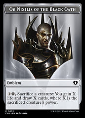 Eldrazi Spawn // Emblem - Ob Nixilis of the Black Oath Double-Sided Token [Commander Masters Tokens] | Dragon's Lair Comics and Fantasy Houston TX