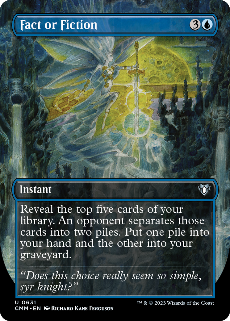 Fact or Fiction (Borderless Alternate Art) [Commander Masters] | Dragon's Lair Comics and Fantasy Houston TX