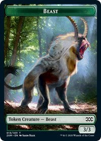 Beast // Saproling Double-Sided Token [Double Masters Tokens] | Dragon's Lair Comics and Fantasy Houston TX
