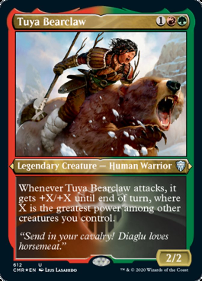Tuya Bearclaw (Etched) [Commander Legends] | Dragon's Lair Comics and Fantasy Houston TX
