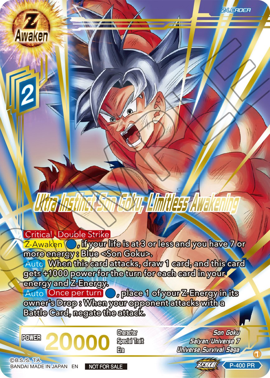 Ultra Instinct Son Goku, Limitless Awakening (Gold-Stamped) (P-400) [Promotion Cards] | Dragon's Lair Comics and Fantasy Houston TX
