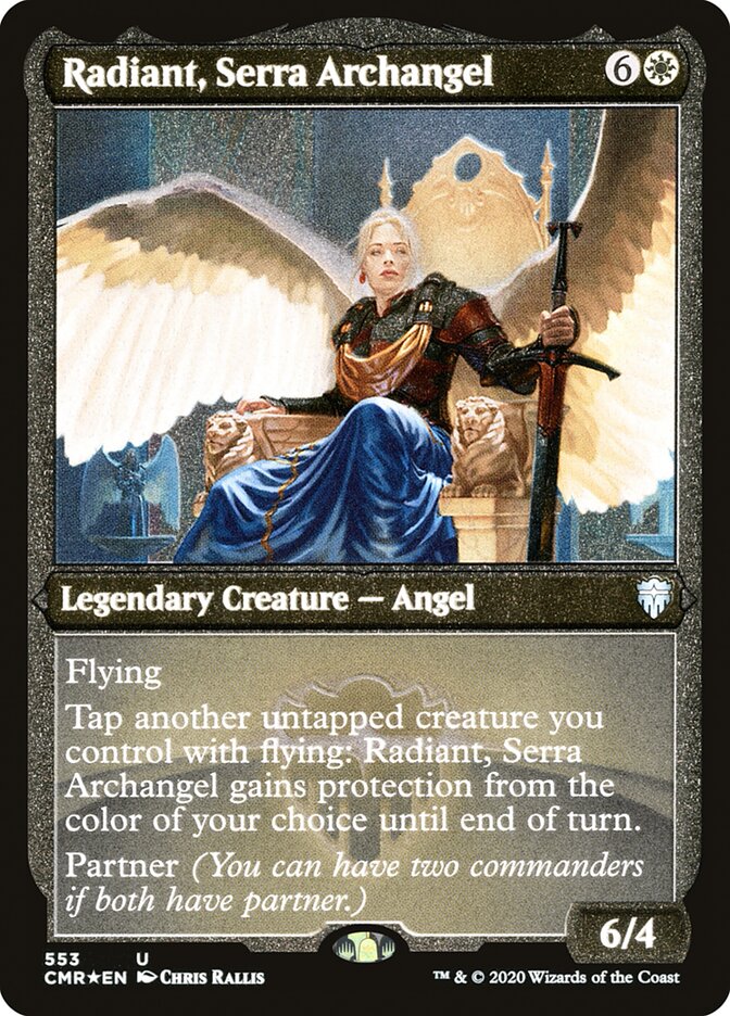 Radiant, Serra Archangel (Etched) [Commander Legends] | Dragon's Lair Comics and Fantasy Houston TX