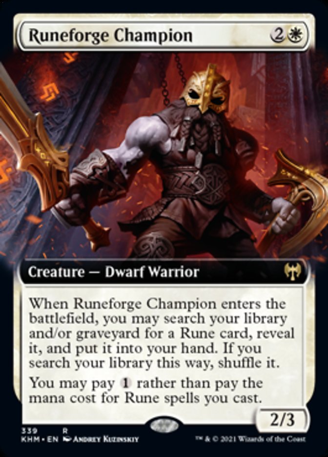 Runeforge Champion (Extended Art) [Kaldheim] | Dragon's Lair Comics and Fantasy Houston TX