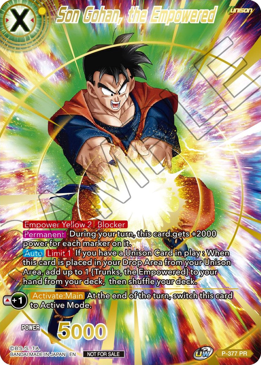 Son Gohan, the Empowered (Gold Stamped) (P-377) [Promotion Cards] | Dragon's Lair Comics and Fantasy Houston TX