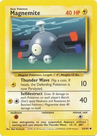 Magnemite (53/102) [Base Set Unlimited] | Dragon's Lair Comics and Fantasy Houston TX