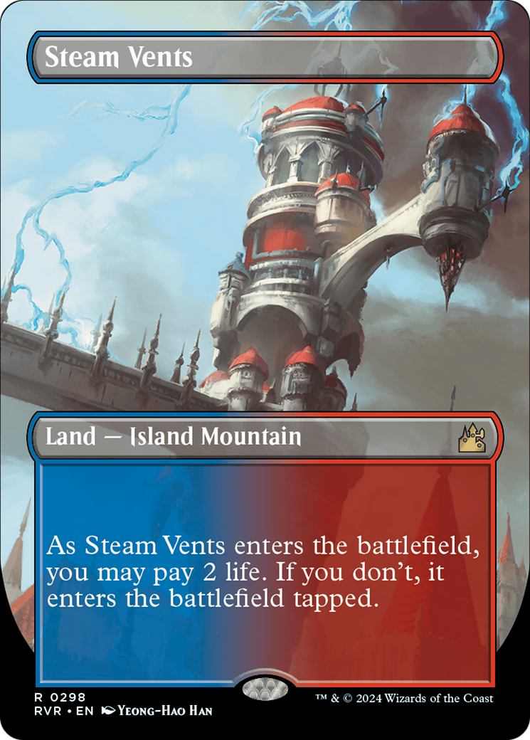 Steam Vents (Borderless) [Ravnica Remastered] | Dragon's Lair Comics and Fantasy Houston TX