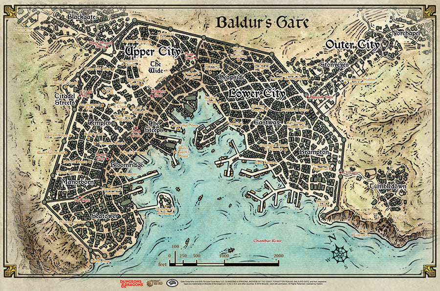Dungeons and Dragons RPG: Baldur`s Gate - Descent into Avernus - Baldur`s Gate Map | Dragon's Lair Comics and Fantasy Houston TX