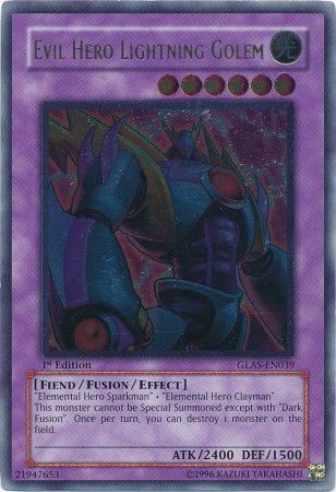 Evil Hero Lightning Golem [GLAS-EN039] Ultimate Rare | Dragon's Lair Comics and Fantasy Houston TX