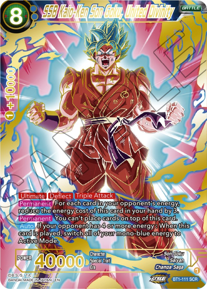 SSB Kaio-Ken Son Goku, United Divinity (BT1-111) [Dawn of the Z-Legends] | Dragon's Lair Comics and Fantasy Houston TX