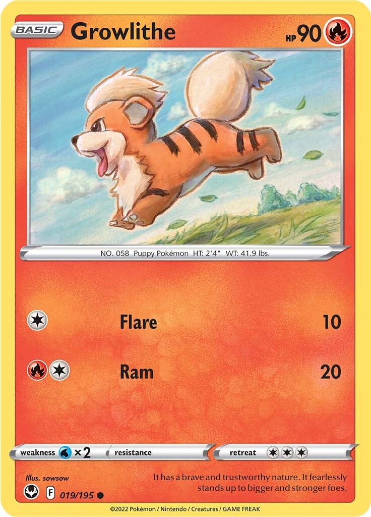 Growlithe (019/195) [Sword & Shield: Silver Tempest] | Dragon's Lair Comics and Fantasy Houston TX