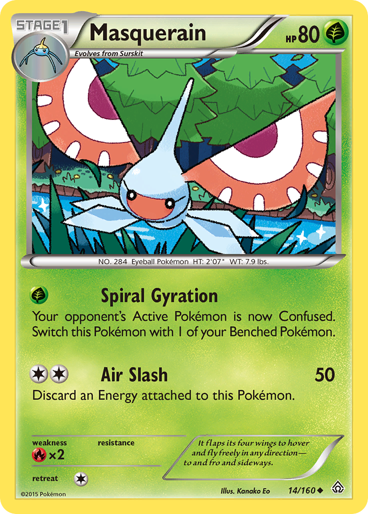 Masquerain (14/160) [XY: Primal Clash] | Dragon's Lair Comics and Fantasy Houston TX