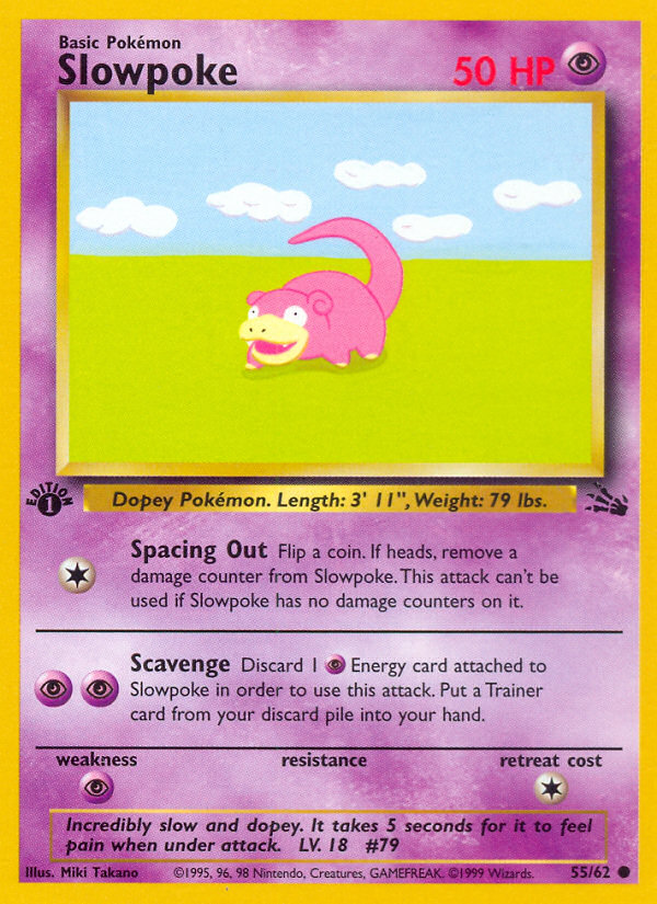 Slowpoke (55/62) [Fossil 1st Edition] | Dragon's Lair Comics and Fantasy Houston TX