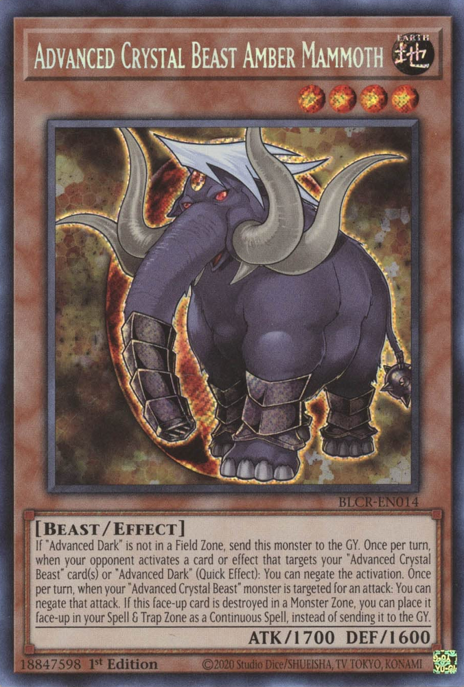Advanced Crystal Beast Amber Mammoth [BLCR-EN014] Secret Rare | Dragon's Lair Comics and Fantasy Houston TX