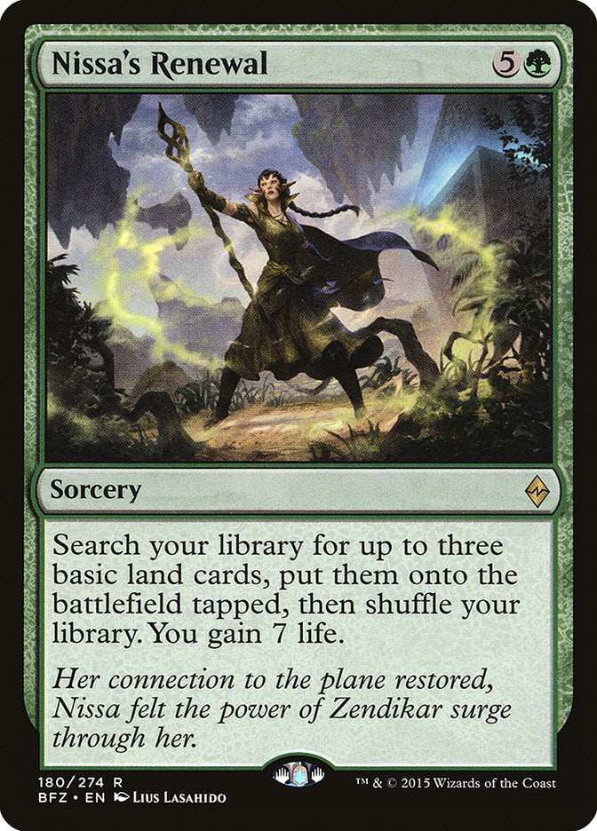 Nissa's Renewal [Battle for Zendikar] | Dragon's Lair Comics and Fantasy Houston TX