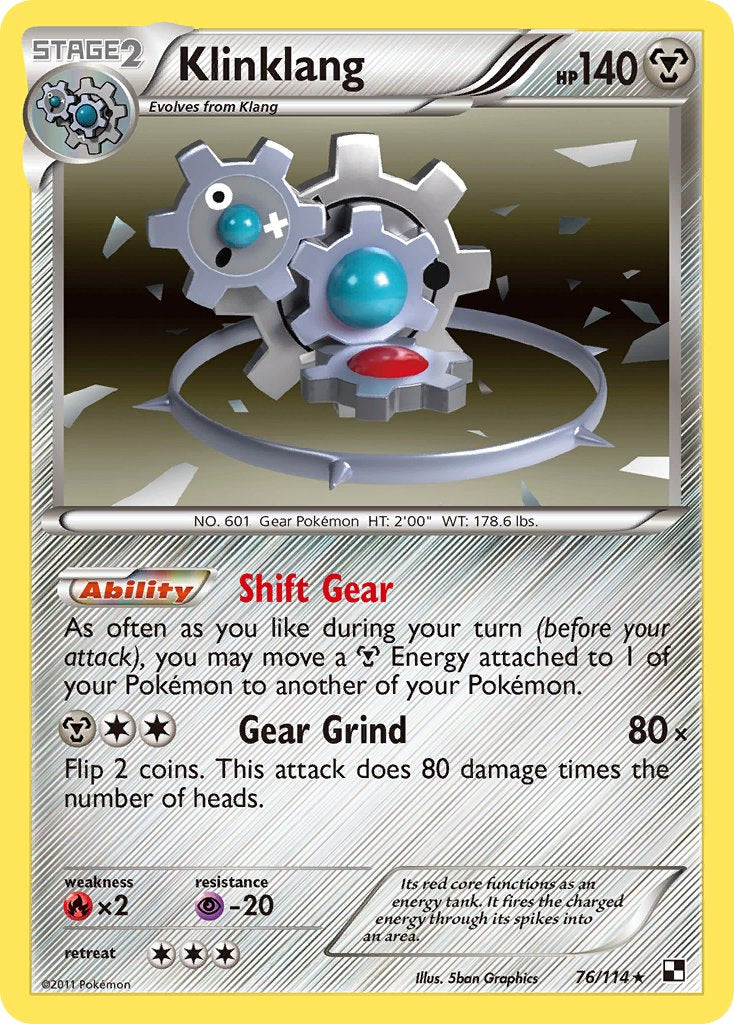 Klinklang (76/114) (Cracked Ice Holo) (Blister Exclusive) [Black & White: Base Set] | Dragon's Lair Comics and Fantasy Houston TX