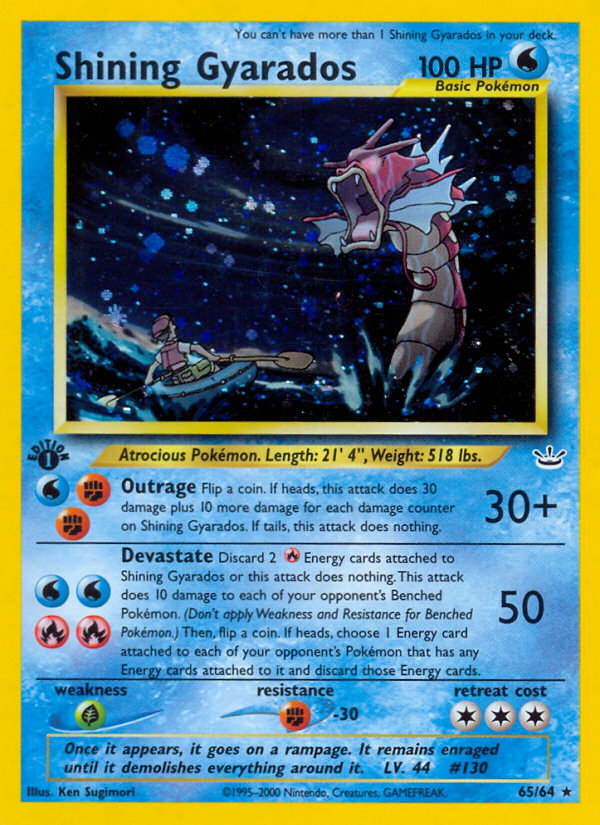 Shining Gyarados (65/64) [Neo Revelation 1st Edition] | Dragon's Lair Comics and Fantasy Houston TX