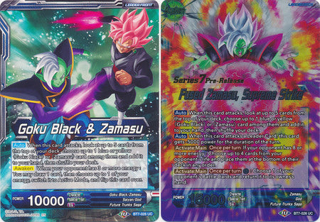 Goku Black & Zamasu // Fused Zamasu, Supreme Strike (BT7-026_PR) [Assault of the Saiyans Prerelease Promos] | Dragon's Lair Comics and Fantasy Houston TX