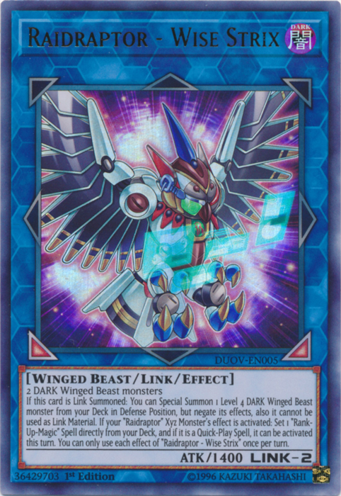 Raidraptor - Wise Strix [DUOV-EN005] Ultra Rare | Dragon's Lair Comics and Fantasy Houston TX