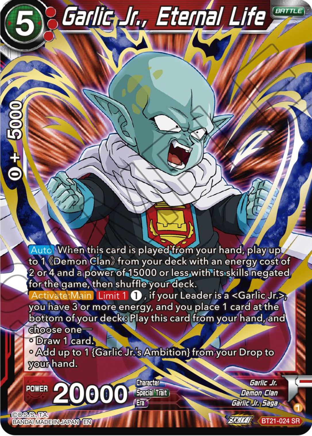 Garlic Jr., Eternal Life (BT21-024) [Wild Resurgence] | Dragon's Lair Comics and Fantasy Houston TX