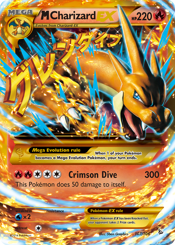 M Charizard EX (Y) (Secret)(107/106) [XY: Flashfire] | Dragon's Lair Comics and Fantasy Houston TX