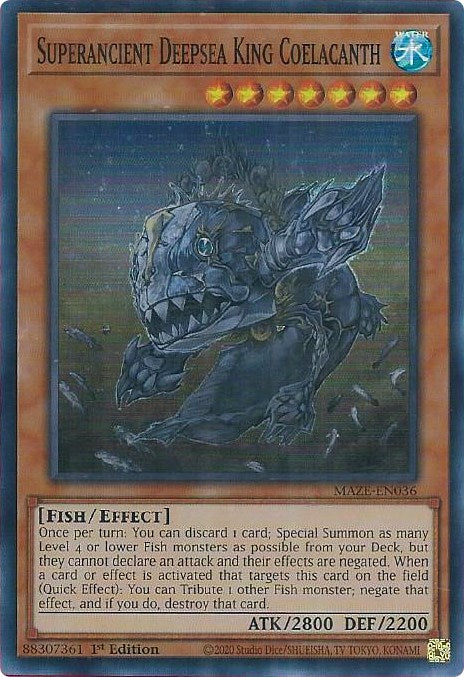 Superancient Deepsea King Coelacanth [MAZE-EN036] Super Rare | Dragon's Lair Comics and Fantasy Houston TX