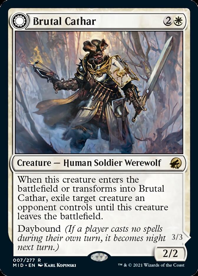 Brutal Cathar // Moonrage Brute [Innistrad: Midnight Hunt] | Dragon's Lair Comics and Fantasy Houston TX