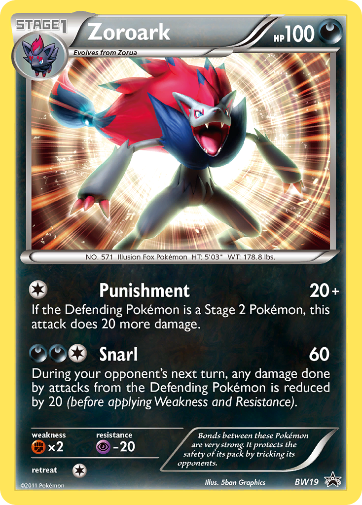 Zoroark (BW19) [Black & White: Black Star Promos] | Dragon's Lair Comics and Fantasy Houston TX