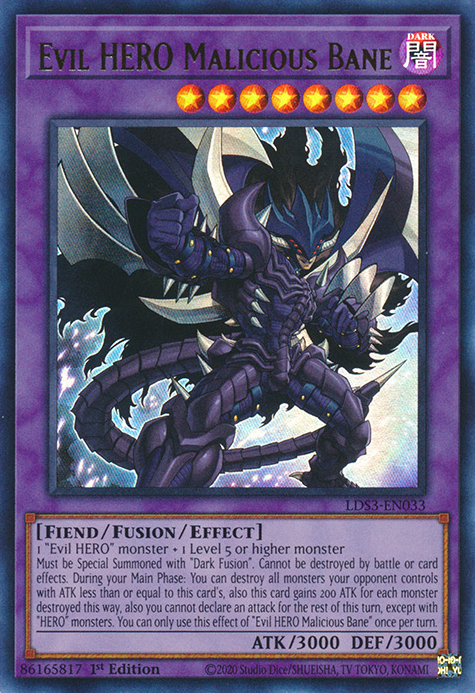 Evil HERO Malicious Bane [LDS3-EN033] Ultra Rare | Dragon's Lair Comics and Fantasy Houston TX