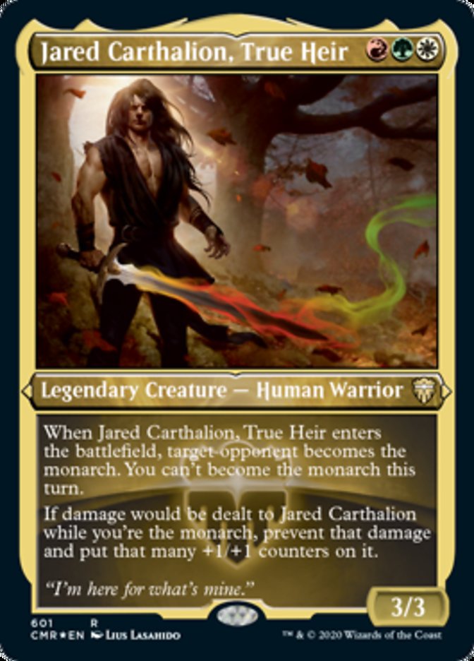 Jared Carthalion, True Heir (Etched) [Commander Legends] | Dragon's Lair Comics and Fantasy Houston TX