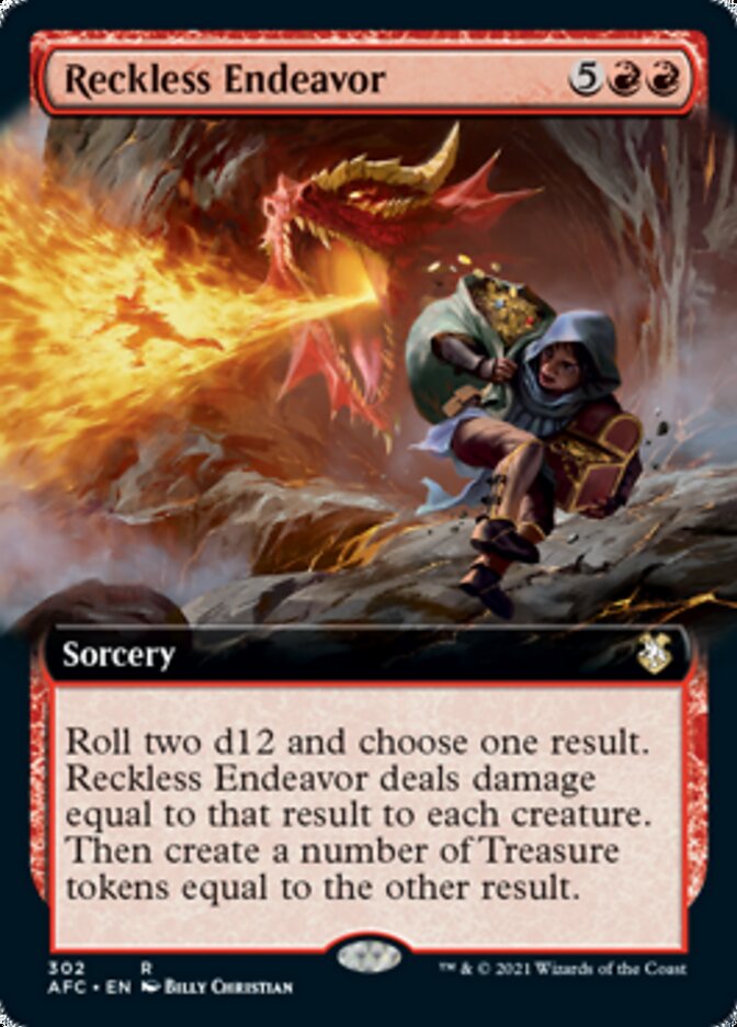 Reckless Endeavor (Extended Art) [Dungeons & Dragons: Adventures in the Forgotten Realms Commander] | Dragon's Lair Comics and Fantasy Houston TX