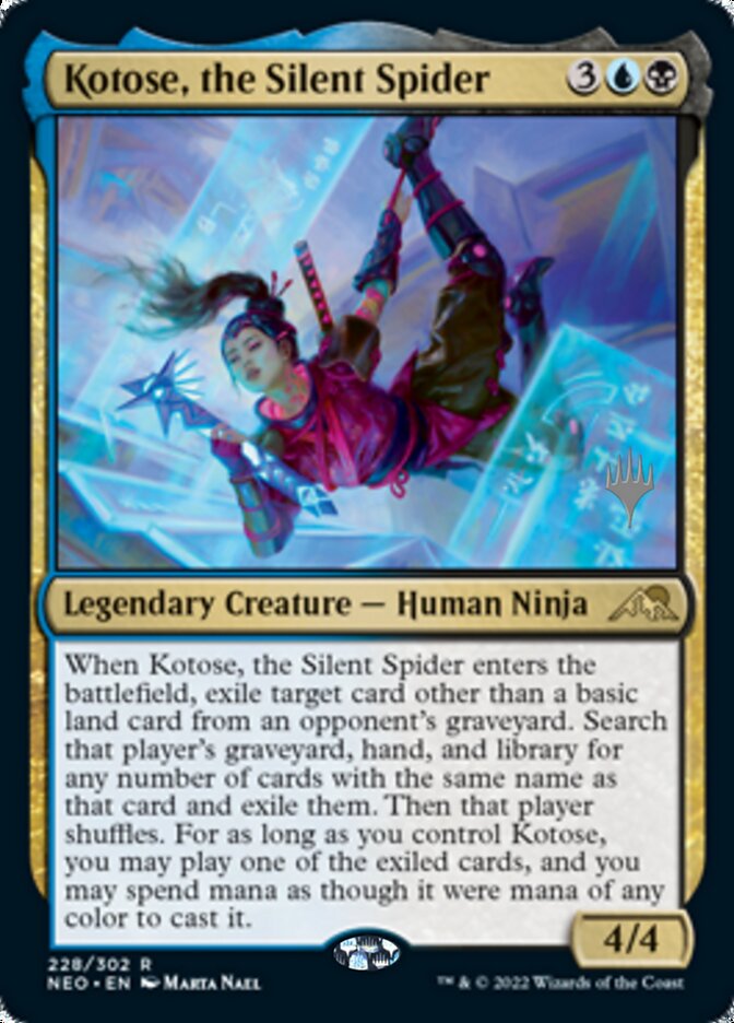 Kotose, the Silent Spider (Promo Pack) [Kamigawa: Neon Dynasty Promos] | Dragon's Lair Comics and Fantasy Houston TX