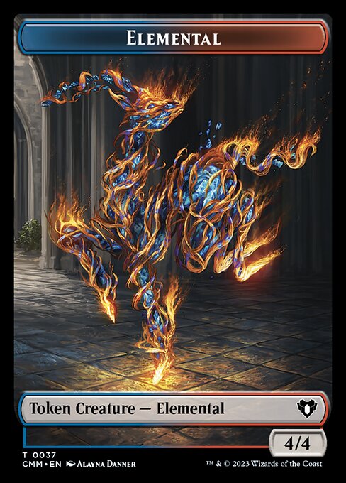 Soldier // Elemental (0037) Double-Sided Token [Commander Masters Tokens] | Dragon's Lair Comics and Fantasy Houston TX
