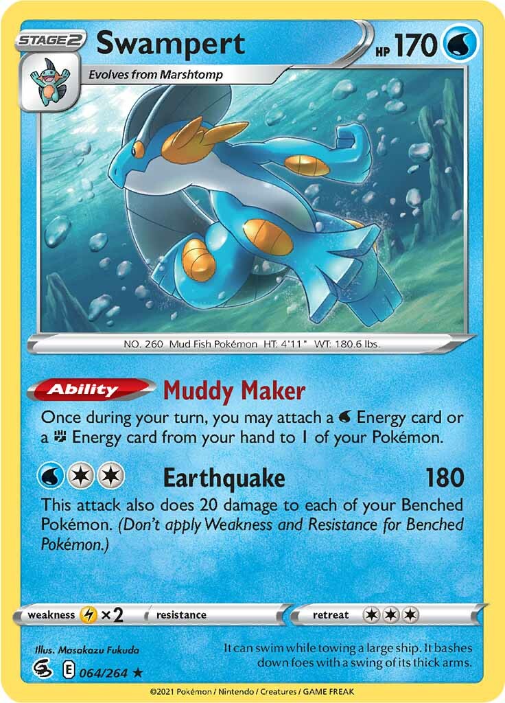 Swampert (064/264) [Sword & Shield: Fusion Strike] | Dragon's Lair Comics and Fantasy Houston TX