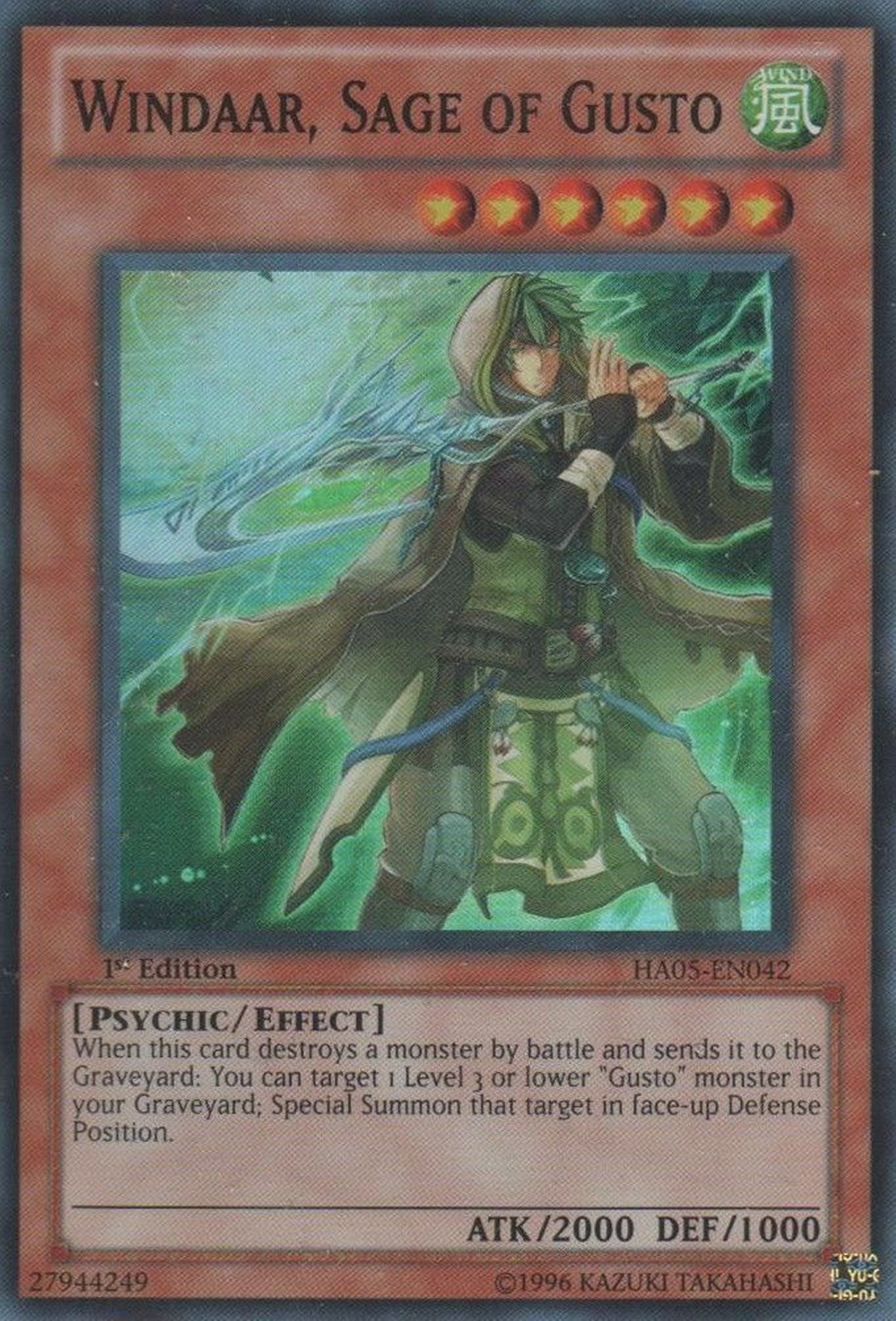 Windaar, Sage of Gusto [HA05-EN042] Super Rare | Dragon's Lair Comics and Fantasy Houston TX