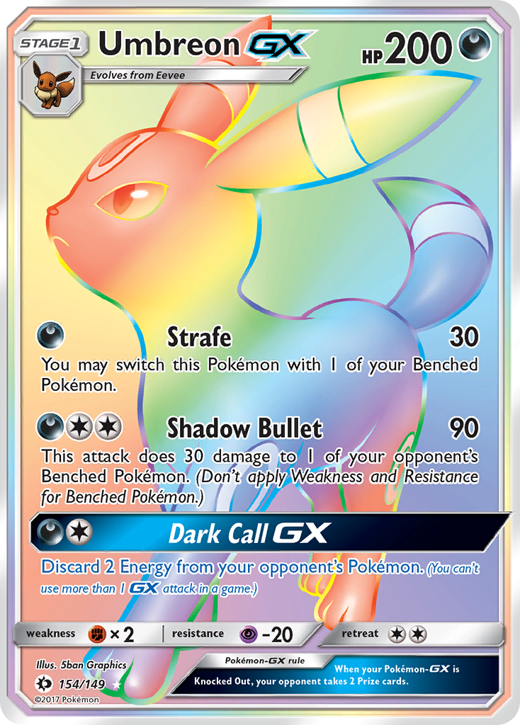 Umbreon GX (154/149) [Sun & Moon: Base Set] | Dragon's Lair Comics and Fantasy Houston TX