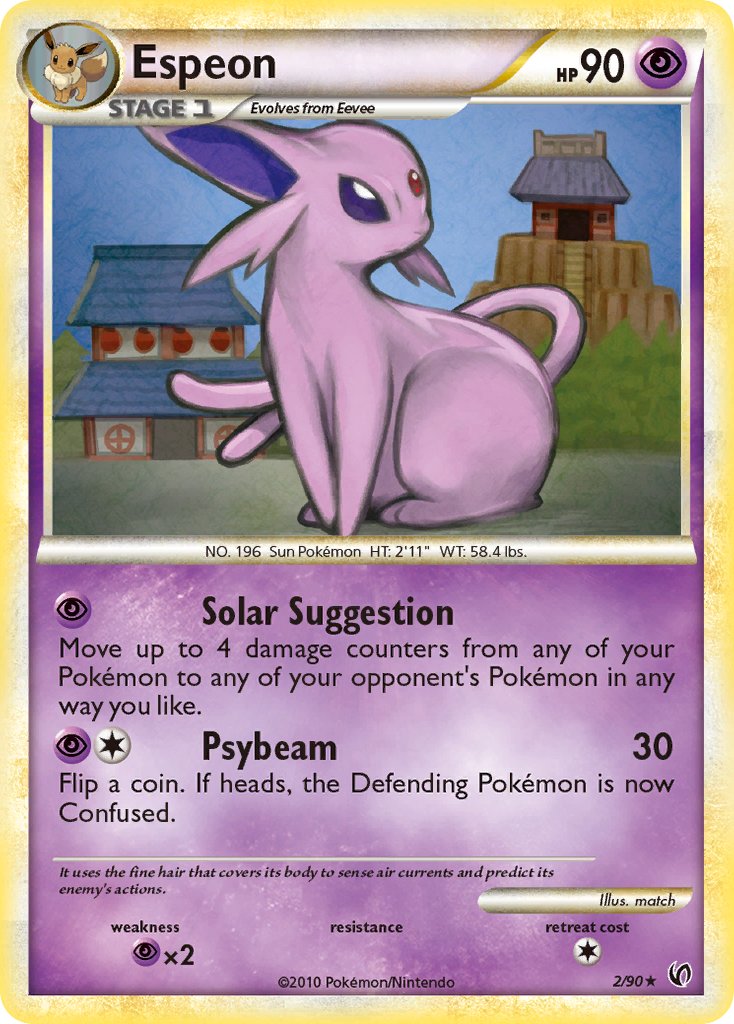 Espeon (2/90) (Cracked Ice Holo) (Theme Deck Exclusive) [HeartGold & SoulSilver: Unleashed] | Dragon's Lair Comics and Fantasy Houston TX