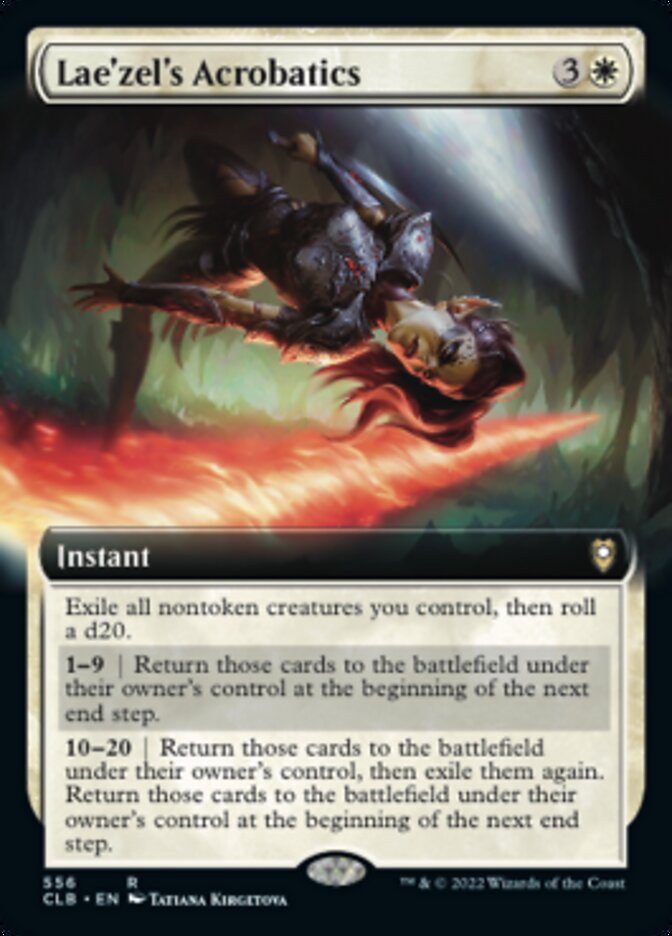 Lae'zel's Acrobatics (Extended Art) [Commander Legends: Battle for Baldur's Gate] | Dragon's Lair Comics and Fantasy Houston TX