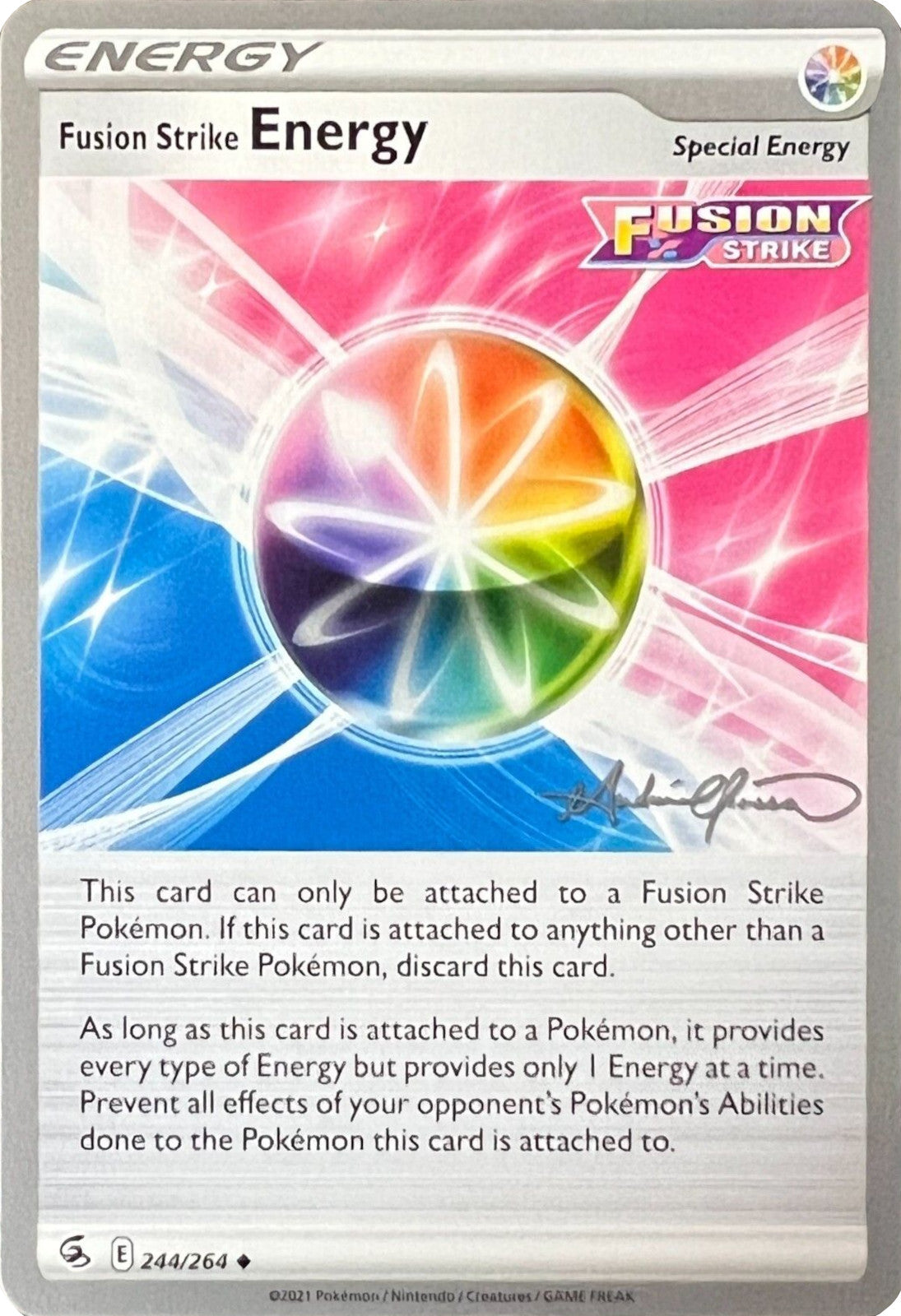 Fusion Strike Energy (244/264) (The Shape of Mew - Andre Chiasson) [World Championships 2022] | Dragon's Lair Comics and Fantasy Houston TX