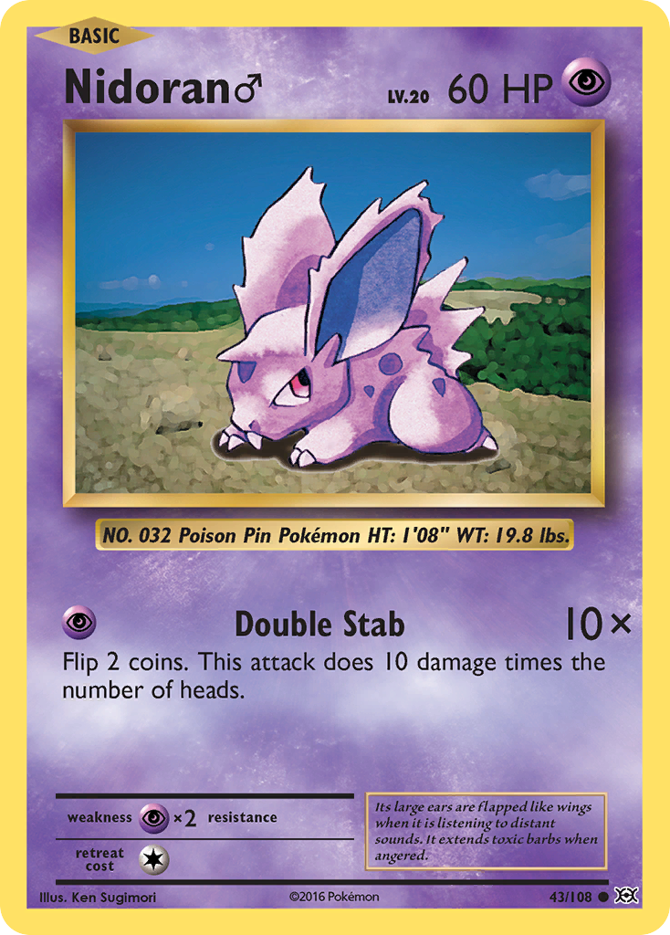 Nidoran (43/108) (Male) [XY: Evolutions] | Dragon's Lair Comics and Fantasy Houston TX